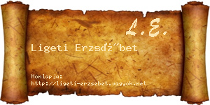 Ligeti Erzsébet névjegykártya
