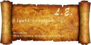 Ligeti Erzsébet névjegykártya